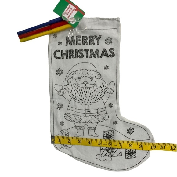 Christmas Stocking Color Your Own Canvas Fabric Stocking With Markers 15 inches - Picture 7 of 11